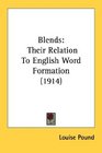 Blends Their Relation To English Word Formation