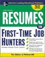 Resumes for FirstTime Job Hunters Third edition