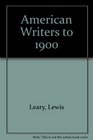 American Writers to 1900