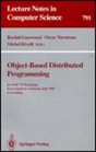 ObjectBased Distributed Programming Ecoop '93 Workshop Kaiserslautern Germany July 2627 1993 Proceedings