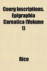 Coorg Inscriptions Epigraphia Carnatica