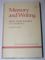 Memory and Writing from Wordsworth to Lawrence From Wordsworth to Lawrence  21