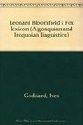 Leonard Bloomfield's Fox Lexicon