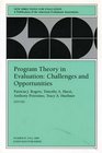 Program Theory in Evaluation Challenges and Opportunities New Directions for Evaluation No 87