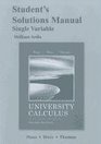 Student's Solutions Manual for University Calculus Early Transcendentals Single Variable
