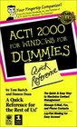 ACT 2000 for Windows for Dummies Quick Reference