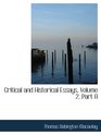Critical and Historical Essays Volume 2 Part A