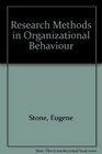Research Methods in Organizational Behaviour
