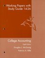 Working Papers With Study Guide Chapters 1426 Used with McQuaigCollege Accounting