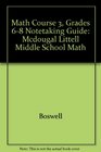 McDougal Littell Math Course 3 Notetaking Guide
