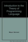Introduction to the Theory of Programming Language