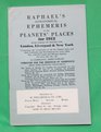 Raphael's Astronomical Ephemeris 1912 With Tables of Houses for London Liverpool and New York