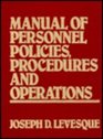Manual of Personnel Policies Procedures and Operations