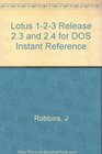 Lotus 123 Release 23  24 for DOS Instant Reference