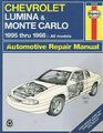 Haynes Repair Manual Chevrolet Lumina  Monte Carlo Automotive Repair Manual 19951998