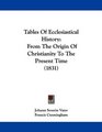 Tables Of Ecclesiastical History From The Origin Of Christianity To The Present Time