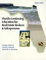 Florida Continuing Education for Real Estate Brokers  Salespersons 20002001
