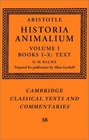 Aristotle Historia Animalium Vol I Books IX Text