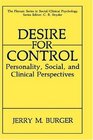 Desire for Control Personality Social and Clinical Perspectives