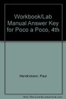Workbook/Lab Manual Answer Key for Poco a poco 4th