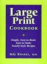 Large Print Cookbook  Simple EasytoRead EasytoMake FamilyStyle