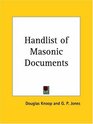 Handlist of Masonic Documents