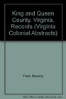 King and Queen County Virginia Records