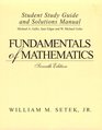 Fundamentals of Mathematics Student Study Guide and Solutions Manual
