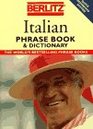 Berlitz Italian Phrase Book  Dictionary