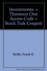 Investments  Thomson One Access Code  Stock Trak Coupon