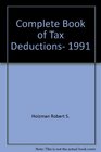 Complete Book of Tax Deductions 1991