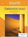Abriendo Paso Gramatica  Teacher's Edition Gramatica Tests Tapescript and Answer Key