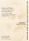 Leaves of Grass A Textual Variorum of the Printed Poems Volume I Poems 18551856
