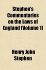 Stephen's Commentaries on the Laws of England