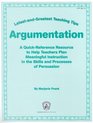 Argumentation A QuickReference Resource to Help Teachers Plan Meaningful Instruction in the Skills and Processes of Persuasion
