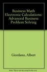 Business Math Electronic Calculations Advanced Business Problem Solving
