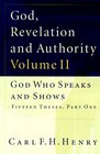 God Revelation and Authority Vol II