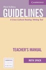 Guidelines Teacher's Manual A CrossCultural Reading/Writing Text