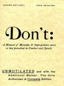 Don't: A Manual of Mistakes & Improprieties More or Less Prevalent in Conduct and Speech