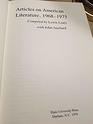 Articles on American Literature 19681975