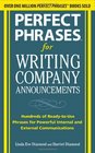 Perfect Phrases for Writing Company Announcements Hundreds of ReadytoUse Phrases for Powerful Internal and External Communications
