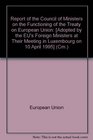 Report of the Council of Ministers on the Functioning of the Treaty on European Union