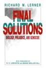 Final Solutions Biology Prejudice and Genocide