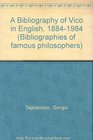 A Bibliography of Vico in English 18841984