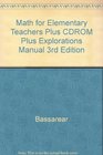 Math for Elementary Teachers  Cdrom  Explorations Manual 3rd Ed