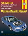 Haynes Repair Manual Chevrolet Lumina Monte Carlo  Impala  19952005