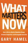 What Matters Now How to Win in a World of Relentless Change Ferocious Competition and Unstoppable Innovation