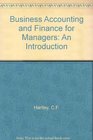 Business Accounting and Finance for Managers An Introduction
