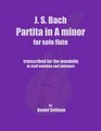 JS Bach Partita in A minor for Solo Flute transcribed for the mandolin in staff notation and tablature