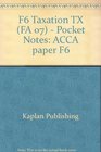 F6 Taxation TX   Pocket Notes ACCA paper F6